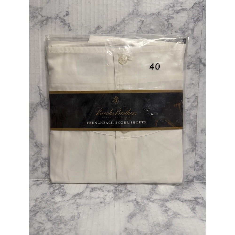 Brooks Brothers Frenchback Boxer Shorts Size 40 White Discontinued New NWT